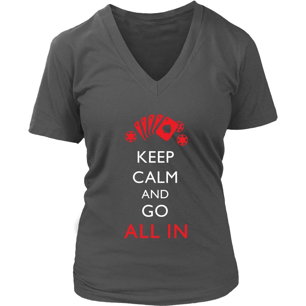 Poker Shirt - Keep Calm - All In - Card Game Love Gift-T-shirt-Teelime | shirts-hoodies-mugs
