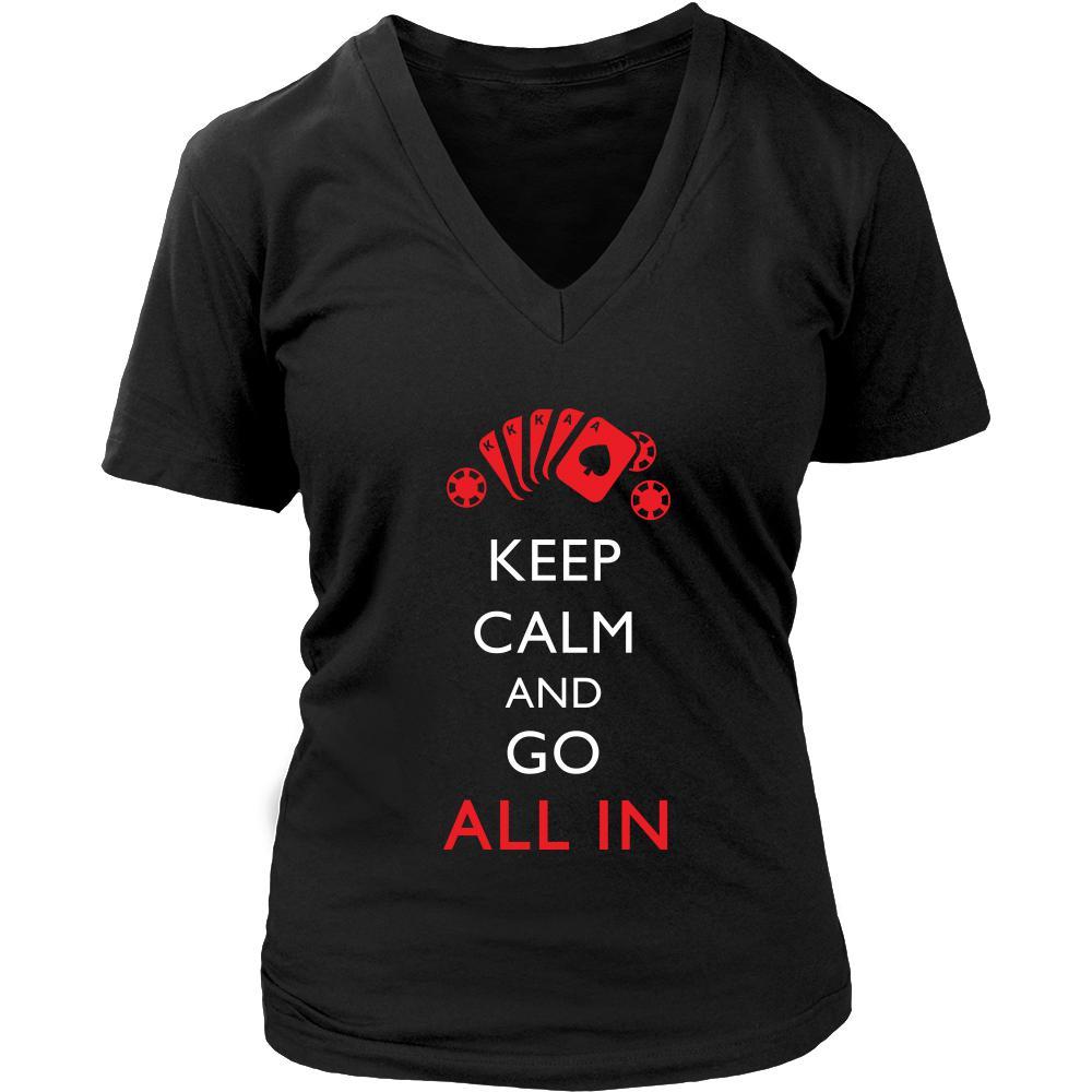 Poker Shirt - Keep Calm - All In - Card Game Love Gift-T-shirt-Teelime | shirts-hoodies-mugs
