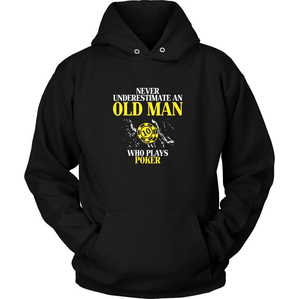 Poker Shirt - Never underestimate an old man who plays poker Grandfather Hobby Gift-T-shirt-Teelime | shirts-hoodies-mugs