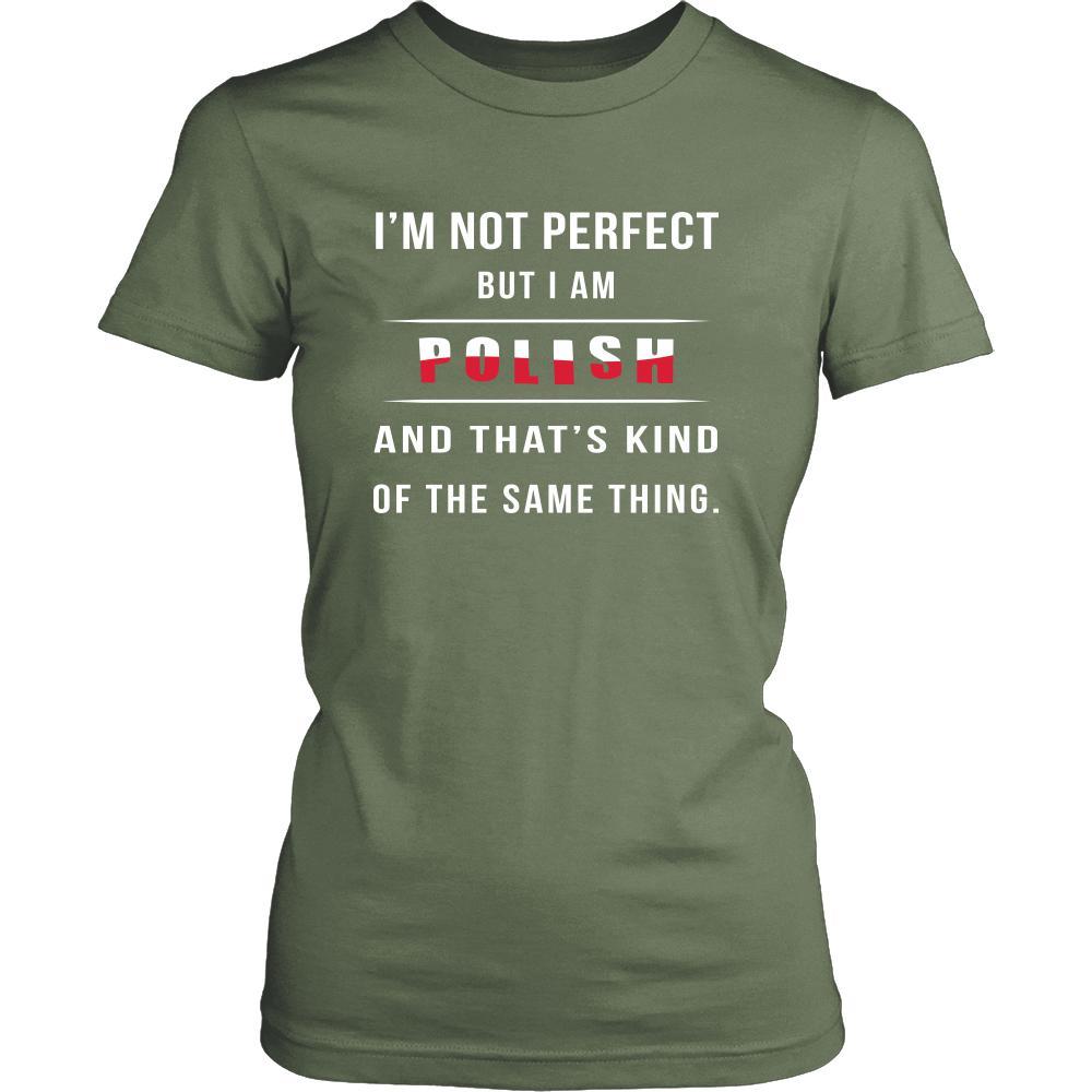 Poland Shirt - I'm not perfect, but I'm Polish - Proud National Heritage Gift-T-shirt-Teelime | shirts-hoodies-mugs