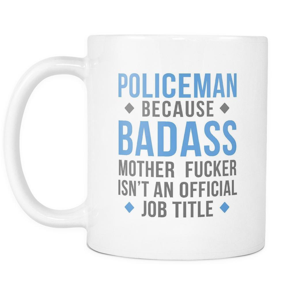Police coffee cup - Badass Policeman-Drinkware-Teelime | shirts-hoodies-mugs