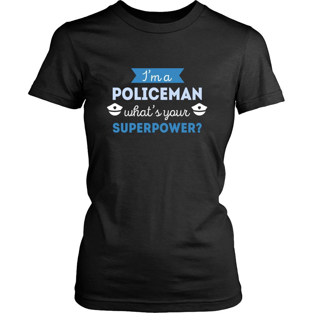 Policeman Shirt - I'm a Policeman, what's your superpower? - Profession Gift-T-shirt-Teelime | shirts-hoodies-mugs