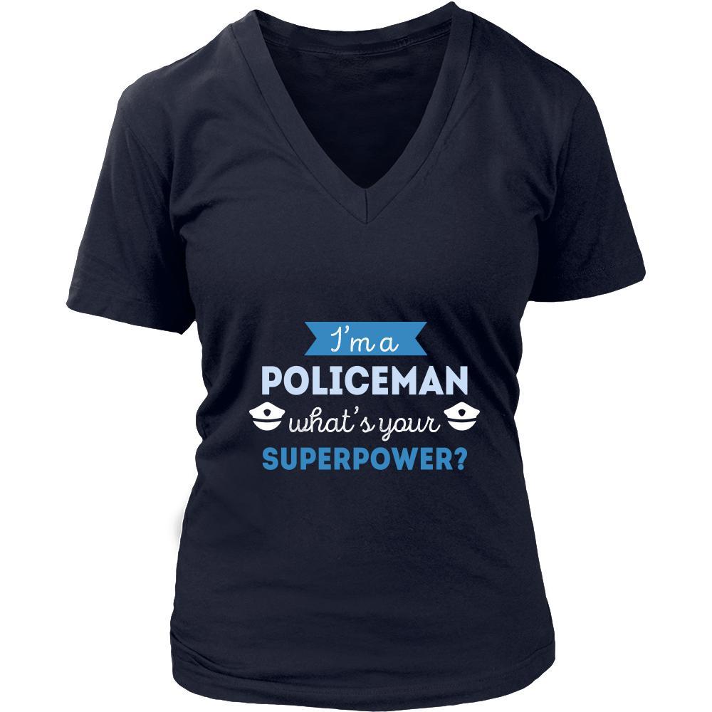 Policeman Shirt - I'm a Policeman, what's your superpower? - Profession Gift-T-shirt-Teelime | shirts-hoodies-mugs