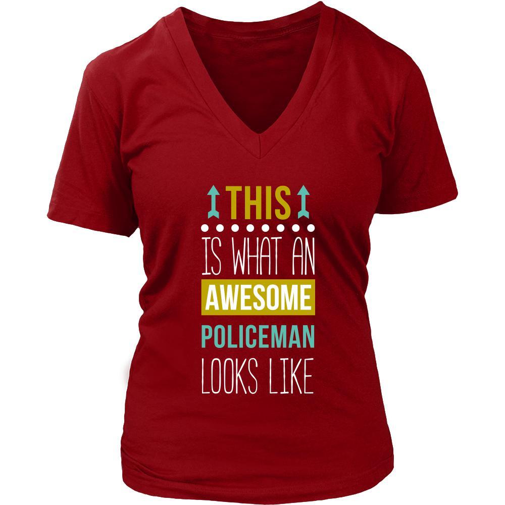 Policeman Shirt - This is what an awesome Policeman looks like - Profession Gift-T-shirt-Teelime | shirts-hoodies-mugs
