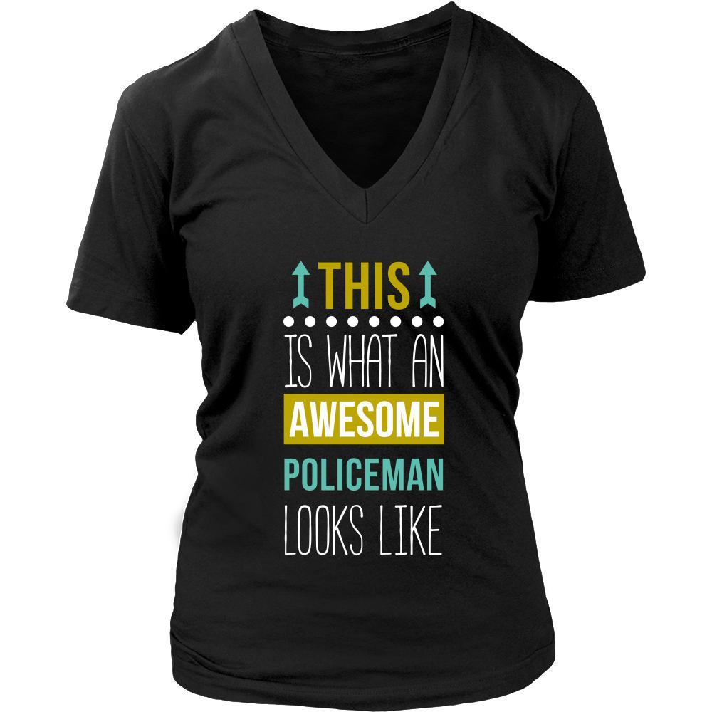 Policeman Shirt - This is what an awesome Policeman looks like - Profession Gift-T-shirt-Teelime | shirts-hoodies-mugs