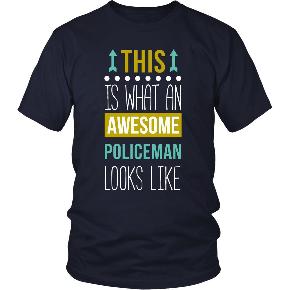 Policeman Shirt - This is what an awesome Policeman looks like - Profession Gift-T-shirt-Teelime | shirts-hoodies-mugs