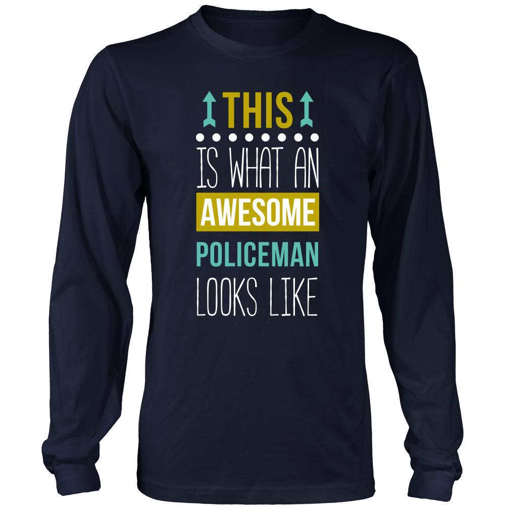 Policeman Shirt - This is what an awesome Policeman looks like - Profession Gift-T-shirt-Teelime | shirts-hoodies-mugs