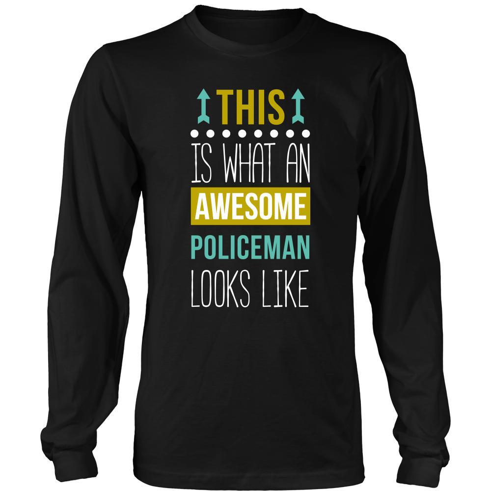 Policeman Shirt - This is what an awesome Policeman looks like - Profession Gift-T-shirt-Teelime | shirts-hoodies-mugs