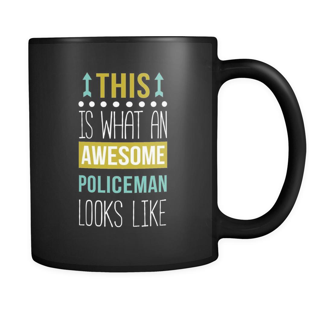 Policeman This is what an awesome policeman looks like 11oz Black Mug-Drinkware-Teelime | shirts-hoodies-mugs