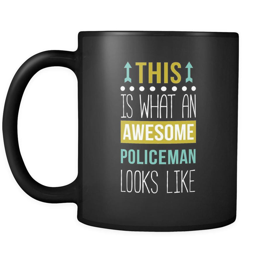 Policeman This is what an awesome policeman looks like 11oz Black Mug-Drinkware-Teelime | shirts-hoodies-mugs