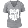 Policemen T Shirt - Heroes wear blue-T-shirt-Teelime | shirts-hoodies-mugs
