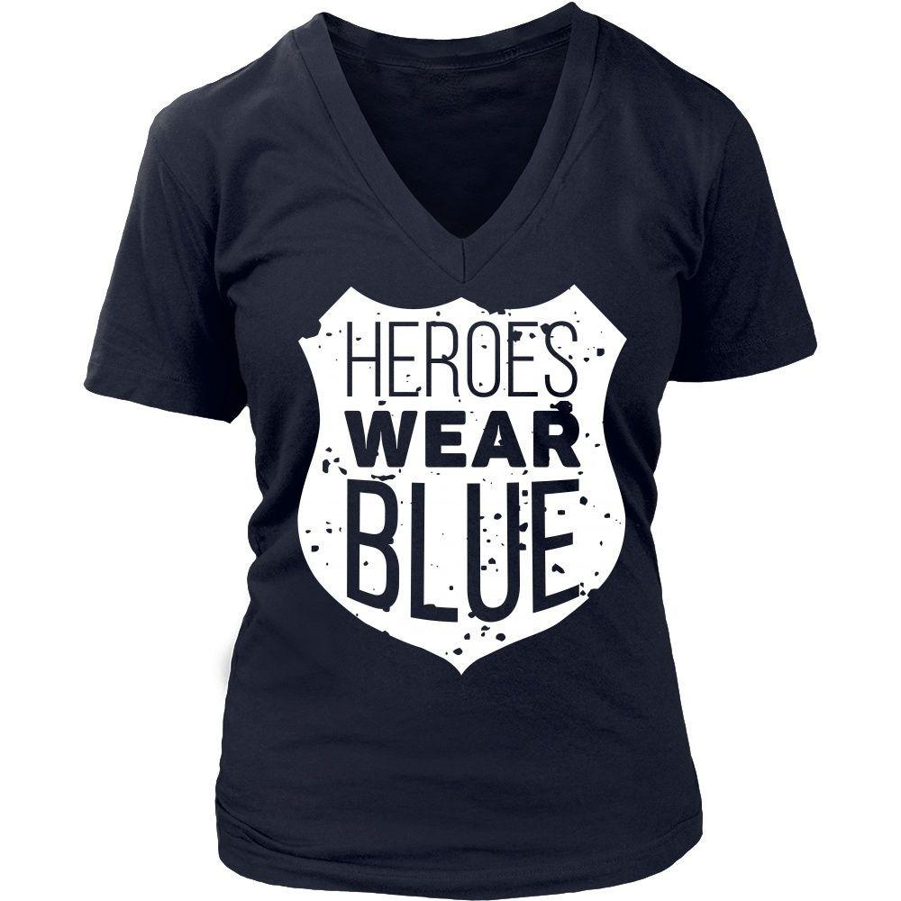 Policemen T Shirt - Heroes wear blue-T-shirt-Teelime | shirts-hoodies-mugs