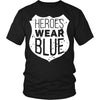 Policemen T Shirt - Heroes wear blue-T-shirt-Teelime | shirts-hoodies-mugs