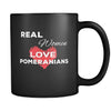 Pomeranian Real Women Love Pomeranians 11oz Black Mug-Drinkware-Teelime | shirts-hoodies-mugs