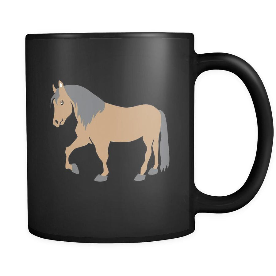 Pony Animal Illustration 11oz Black Mug-Drinkware-Teelime | shirts-hoodies-mugs