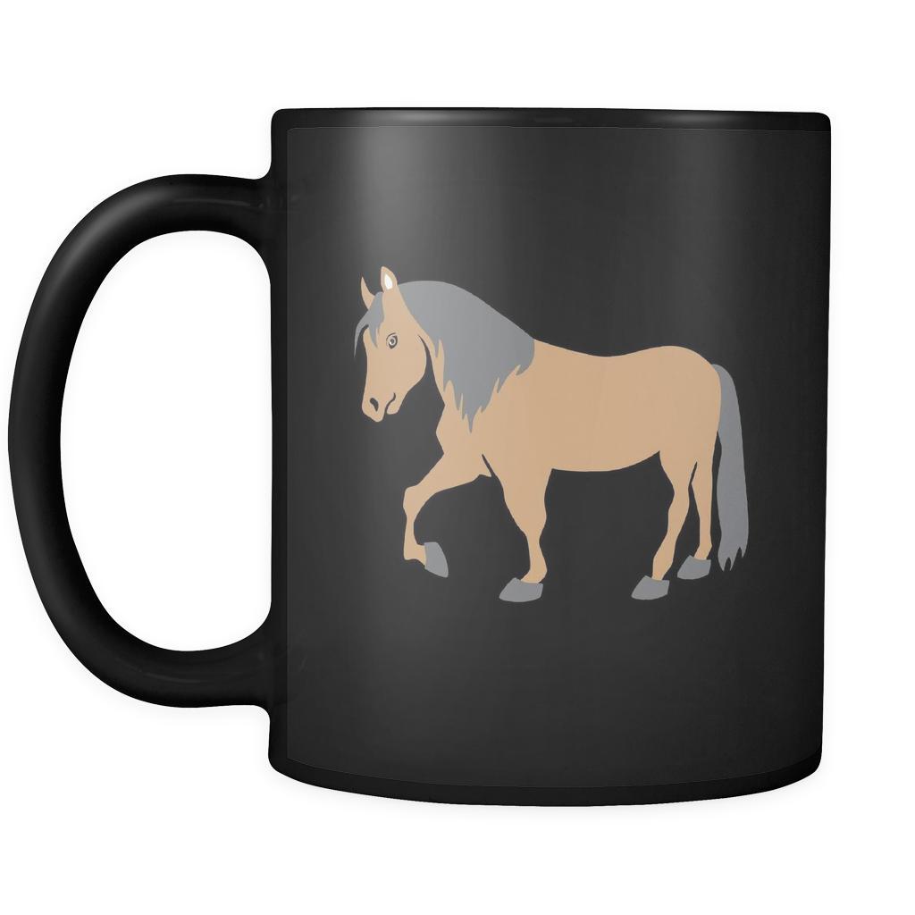 Pony Animal Illustration 11oz Black Mug-Drinkware-Teelime | shirts-hoodies-mugs
