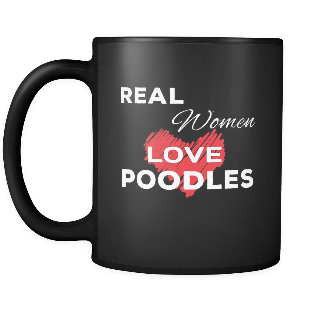 Poodle Real Women Love Poodles 11oz Black Mug-Drinkware-Teelime | shirts-hoodies-mugs