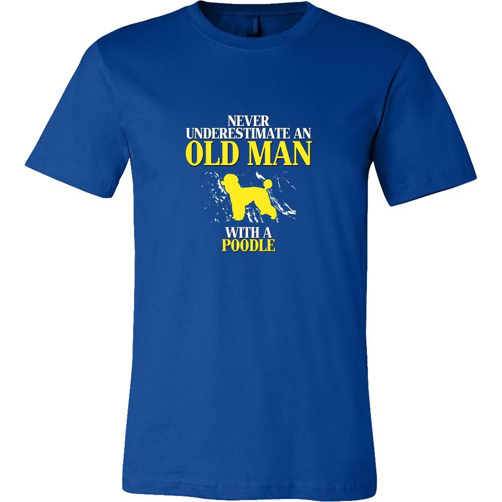 Poodle Shirt - Never underestimate an old man with a Poodle Grandfather Dog Gift-T-shirt-Teelime | shirts-hoodies-mugs
