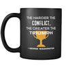 Presidents USA Mug - The harder the conflict, the greater the triumph. - George Washington - 11oz Black Mug-Drinkware-Teelime | shirts-hoodies-mugs
