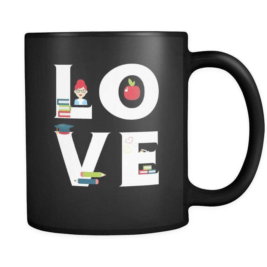 Professor / Teacher - LOVE Professor / Teacher - 11oz Black Mug-Drinkware-Teelime | shirts-hoodies-mugs