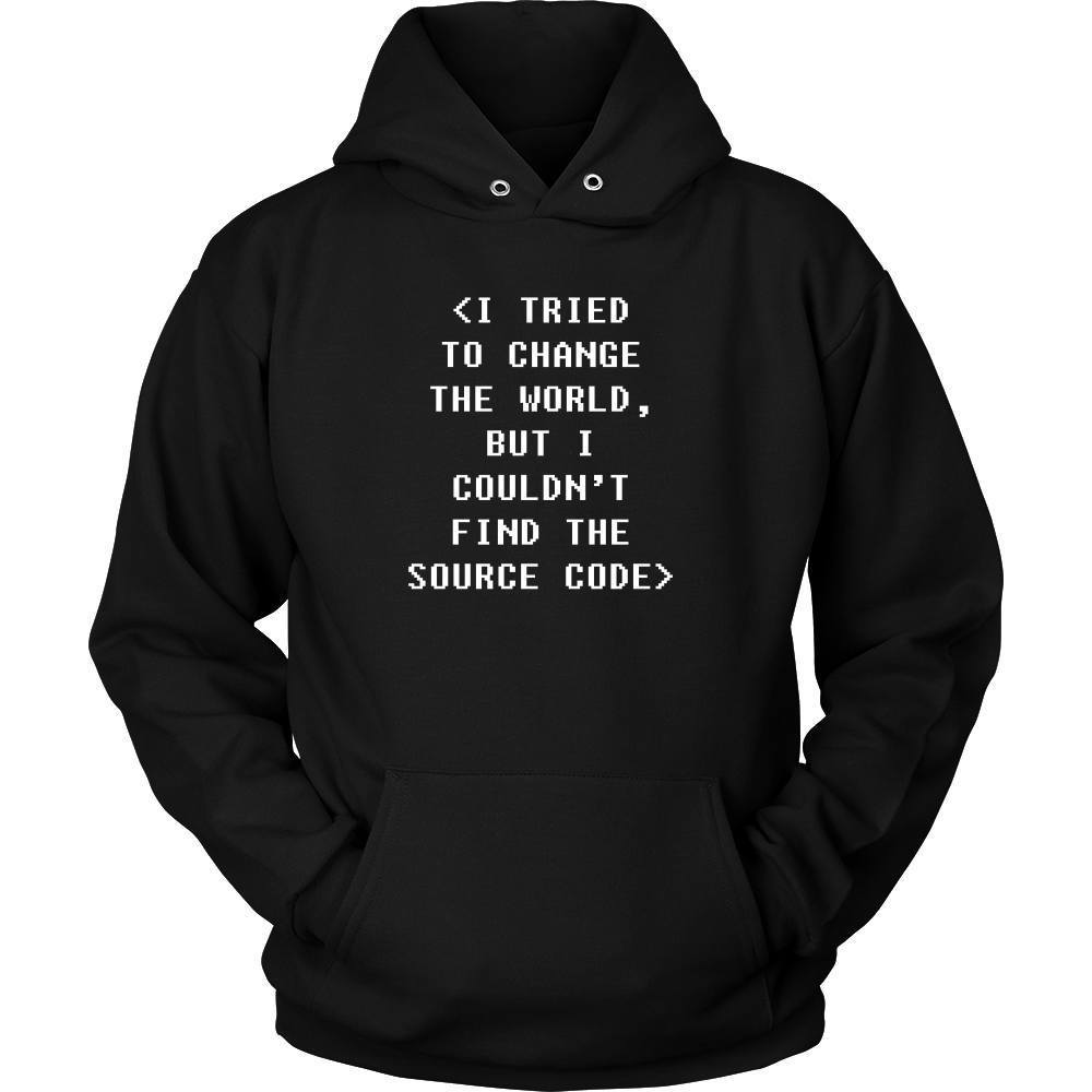 Programmers T Shirt - I tried to change the world, but I couldn't find the source code-T-shirt-Teelime | shirts-hoodies-mugs