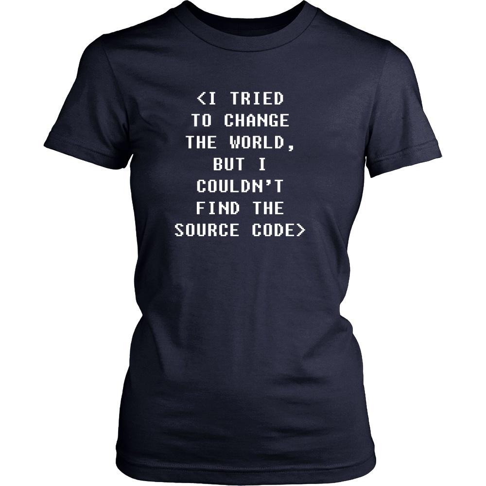 Programmers T Shirt - I tried to change the world, but I couldn't find the source code-T-shirt-Teelime | shirts-hoodies-mugs