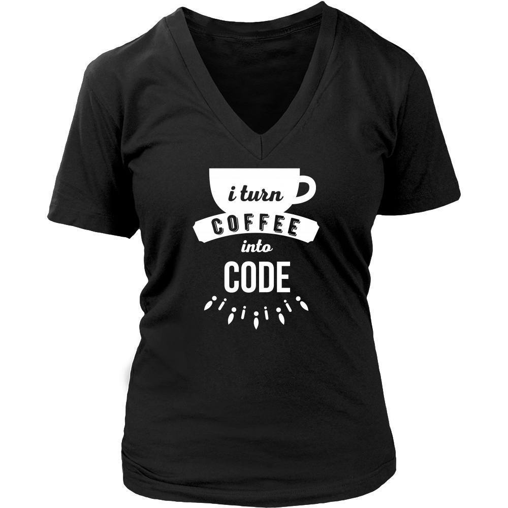 Programmers T Shirt - I turn coffee into code-T-shirt-Teelime | shirts-hoodies-mugs