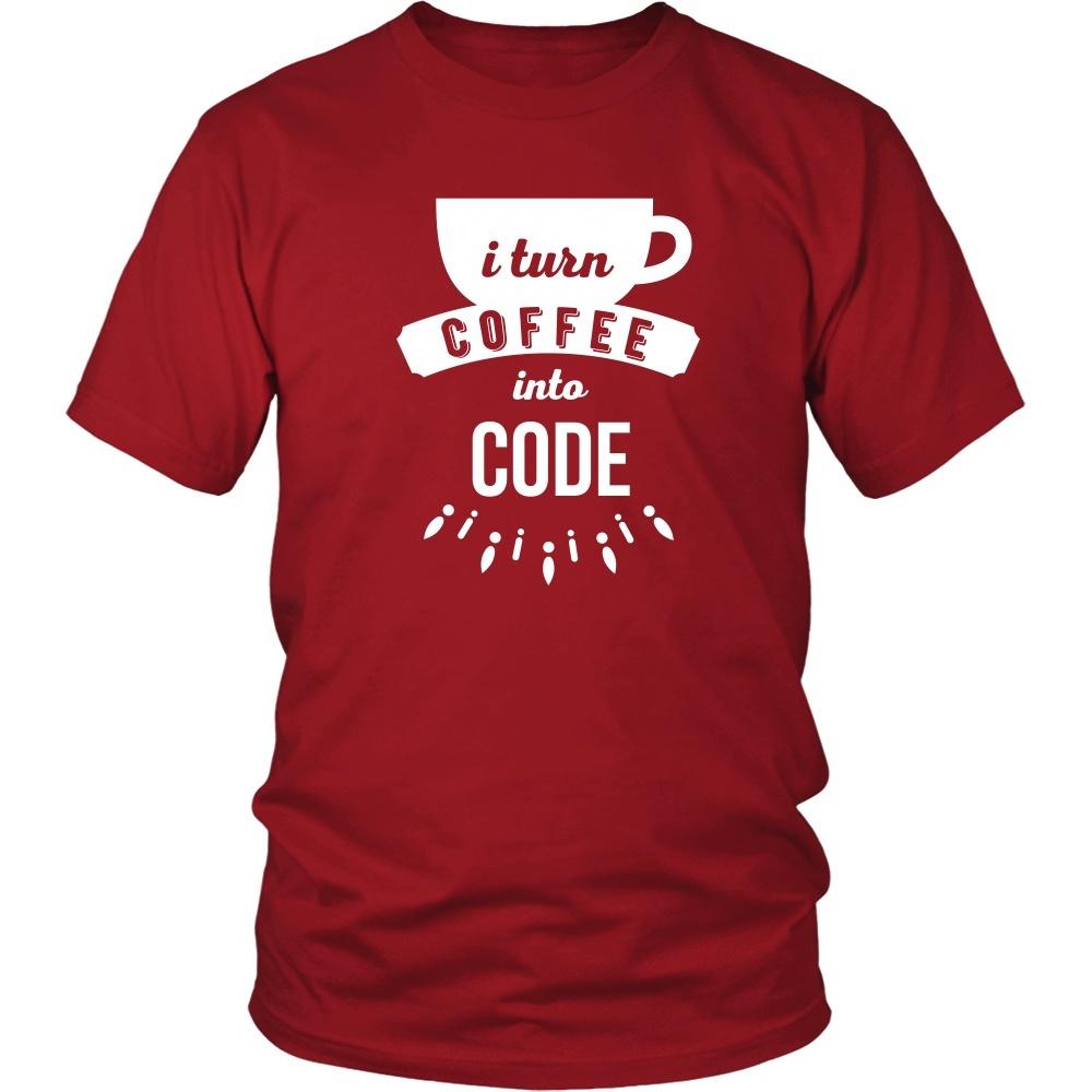 Programmers T Shirt - I turn coffee into code-T-shirt-Teelime | shirts-hoodies-mugs