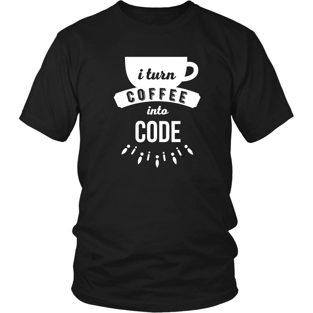 Programmers T Shirt - I turn coffee into code-T-shirt-Teelime | shirts-hoodies-mugs