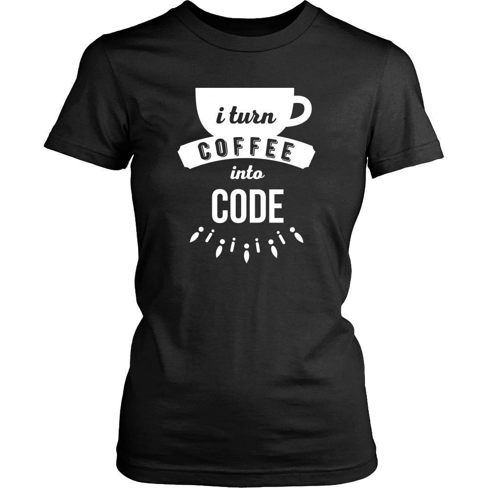 Programmers T Shirt - I turn coffee into code-T-shirt-Teelime | shirts-hoodies-mugs