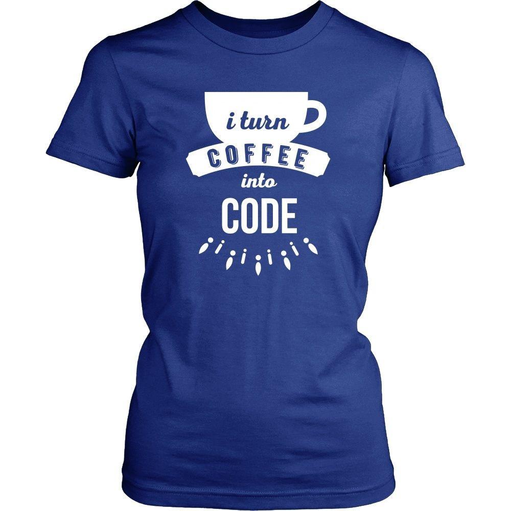 Programmers T Shirt - I turn coffee into code-T-shirt-Teelime | shirts-hoodies-mugs