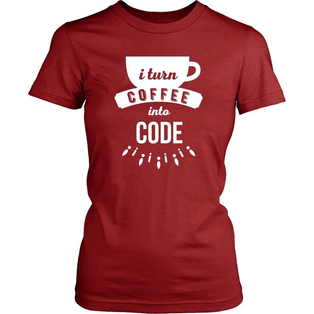 Programmers T Shirt - I turn coffee into code-T-shirt-Teelime | shirts-hoodies-mugs