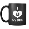 Pug I Love My Pug 11oz Black Mug-Drinkware-Teelime | shirts-hoodies-mugs