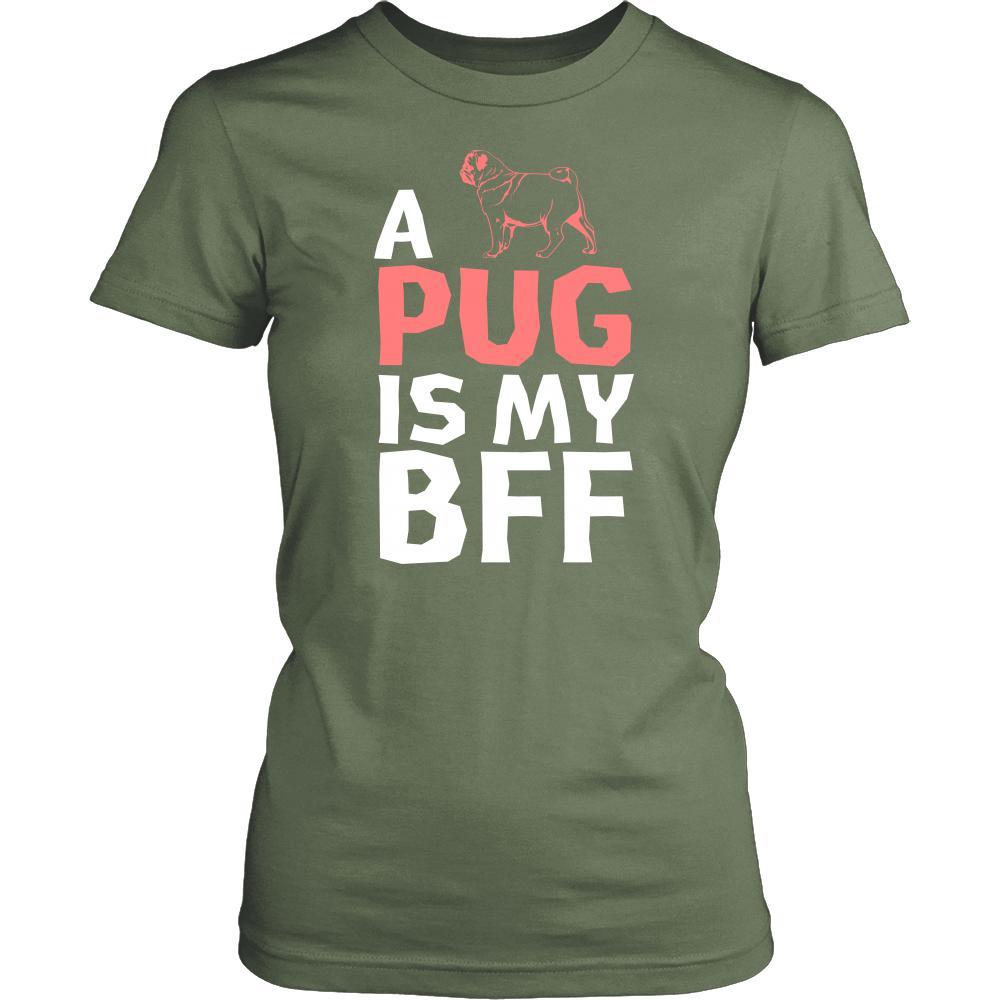 Pug Shirt - a Pug is my bff- Dog Lover Gift-T-shirt-Teelime | shirts-hoodies-mugs