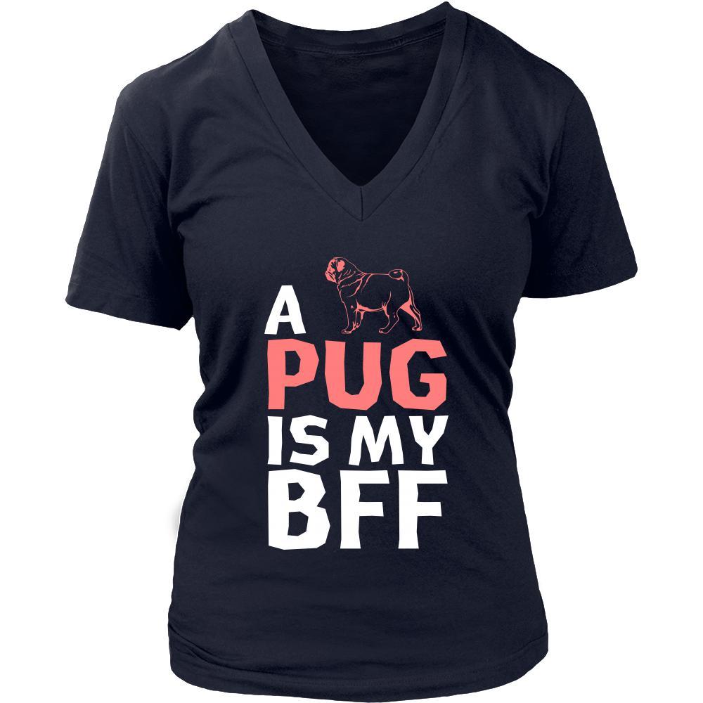 Pug Shirt - a Pug is my bff- Dog Lover Gift-T-shirt-Teelime | shirts-hoodies-mugs
