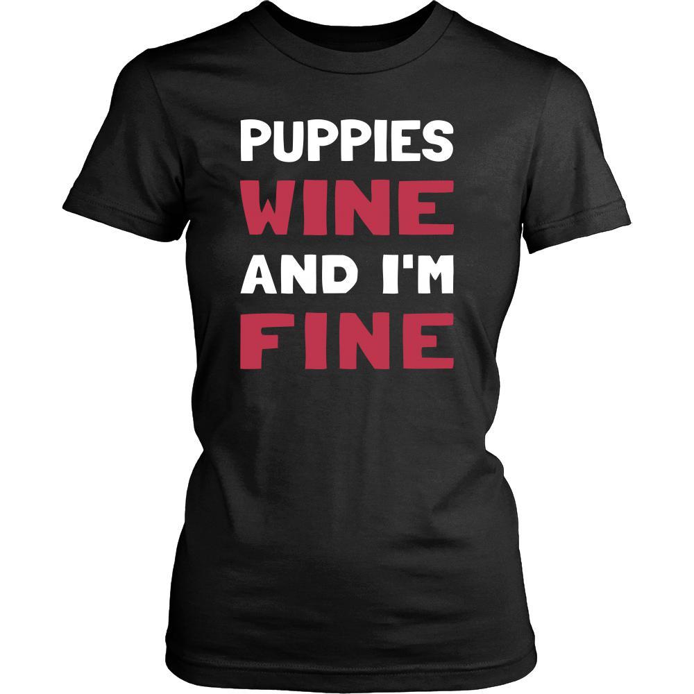 Puppies Shirt - Puppies Wine - Animal Lover Gift-T-shirt-Teelime | shirts-hoodies-mugs