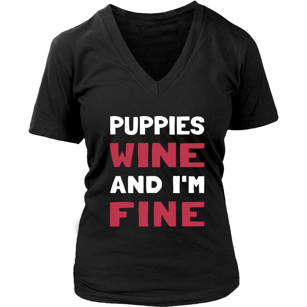 Puppies Shirt - Puppies Wine - Animal Lover Gift-T-shirt-Teelime | shirts-hoodies-mugs