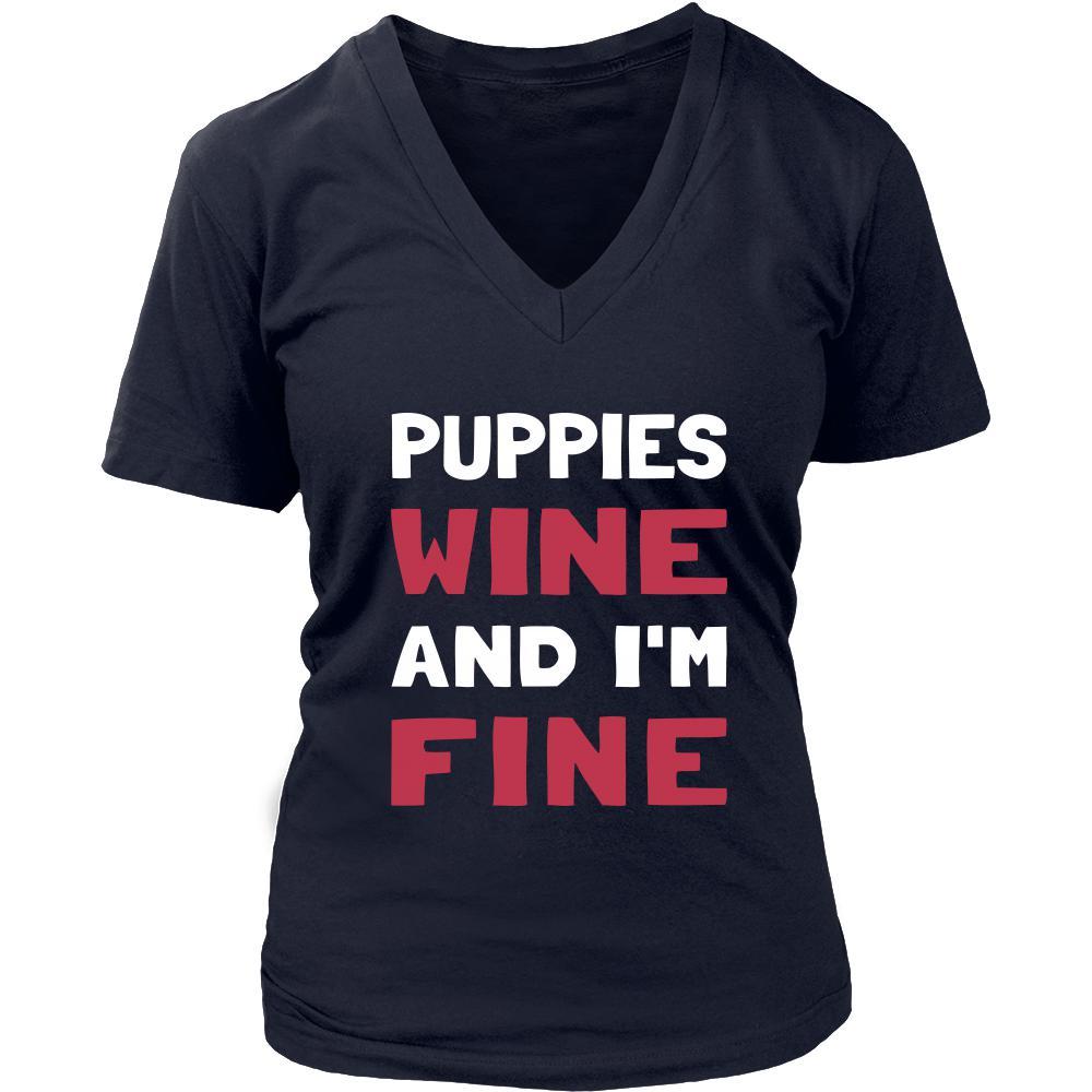 Puppies Shirt - Puppies Wine - Animal Lover Gift-T-shirt-Teelime | shirts-hoodies-mugs