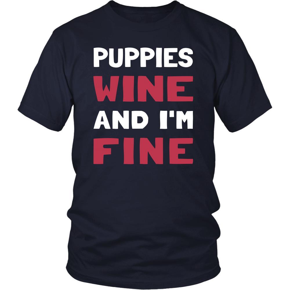 Puppies Shirt - Puppies Wine - Animal Lover Gift-T-shirt-Teelime | shirts-hoodies-mugs