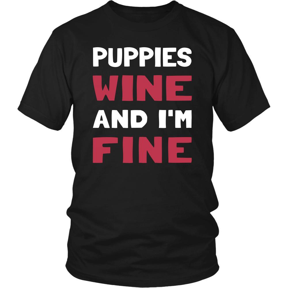 Puppies Shirt - Puppies Wine - Animal Lover Gift-T-shirt-Teelime | shirts-hoodies-mugs