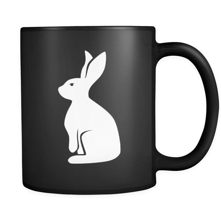 Rabbit Animal Illustration 11oz Black Mug-Drinkware-Teelime | shirts-hoodies-mugs