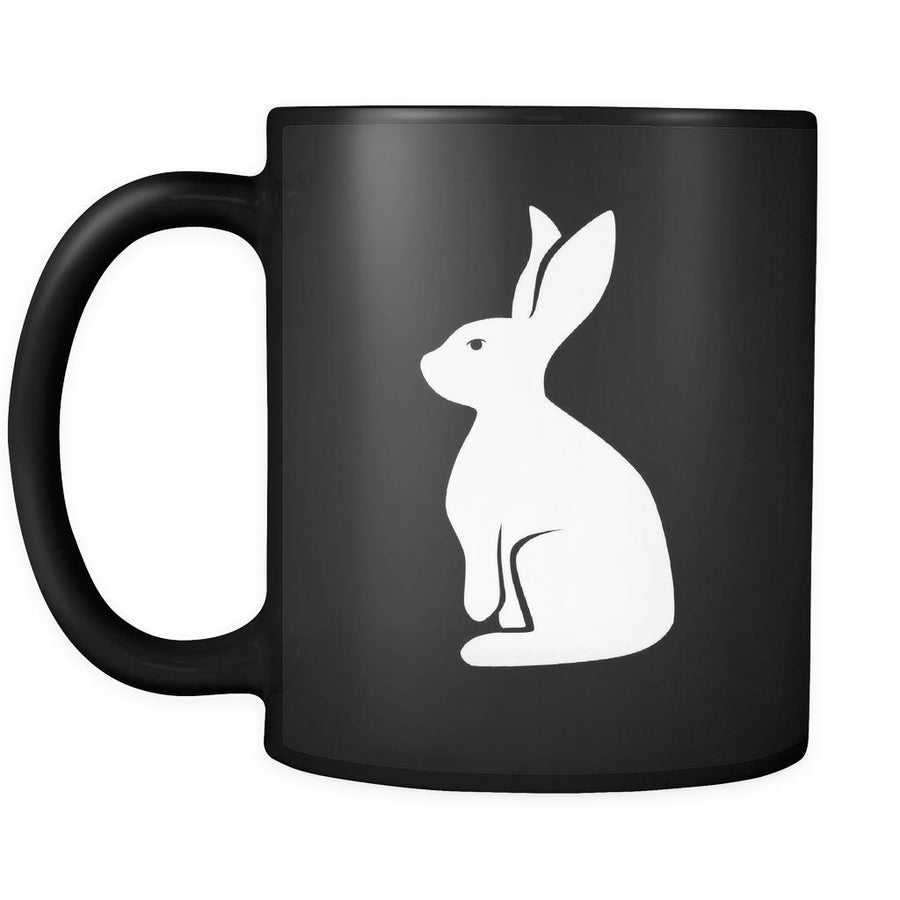 Rabbit Animal Illustration 11oz Black Mug-Drinkware-Teelime | shirts-hoodies-mugs