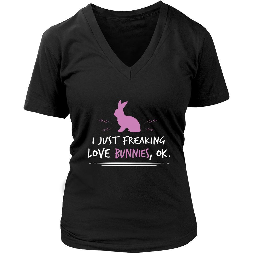 Rabbit Shirt - Freakin Love Bunnies - Animal Lover Gift-T-shirt-Teelime | shirts-hoodies-mugs