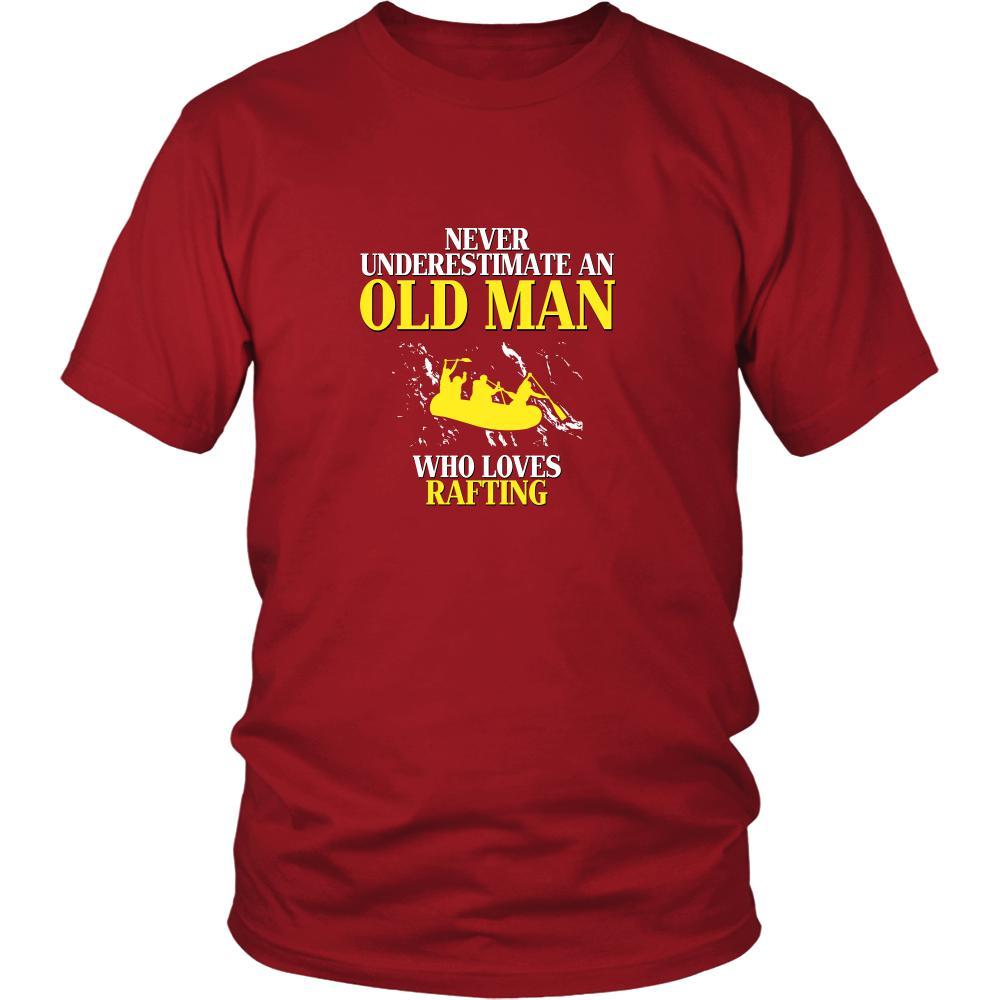 Rafting Shirt - Never underestimate an old man who loves rafting Grandfather Hobby Gift-T-shirt-Teelime | shirts-hoodies-mugs