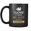 Reading - I love it when my wife lets me go Reading - 11oz Black Mug-Drinkware-Teelime | shirts-hoodies-mugs