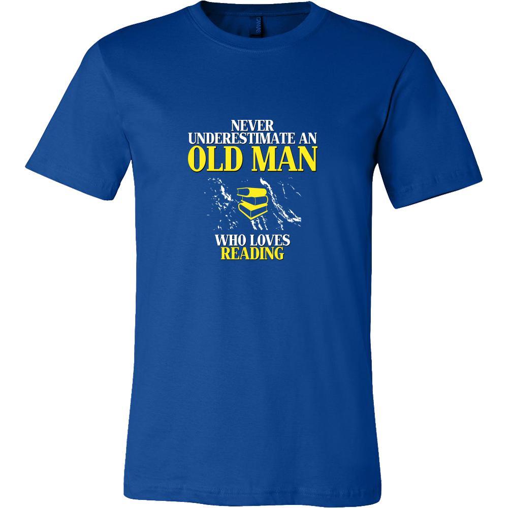 Reading Shirt - Never underestimate an old man who loves reading Grandfather Hobby Gift-T-shirt-Teelime | shirts-hoodies-mugs