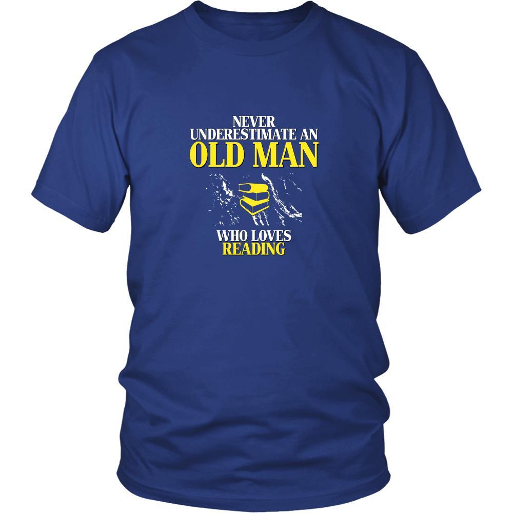 Reading Shirt - Never underestimate an old man who loves reading Grandfather Hobby Gift-T-shirt-Teelime | shirts-hoodies-mugs