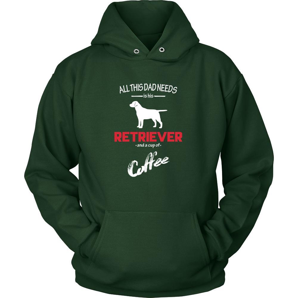 Retriever Dog Lover Shirt - All this Dad needs is his Retriever and a cup of coffee Father Gift-T-shirt-Teelime | shirts-hoodies-mugs