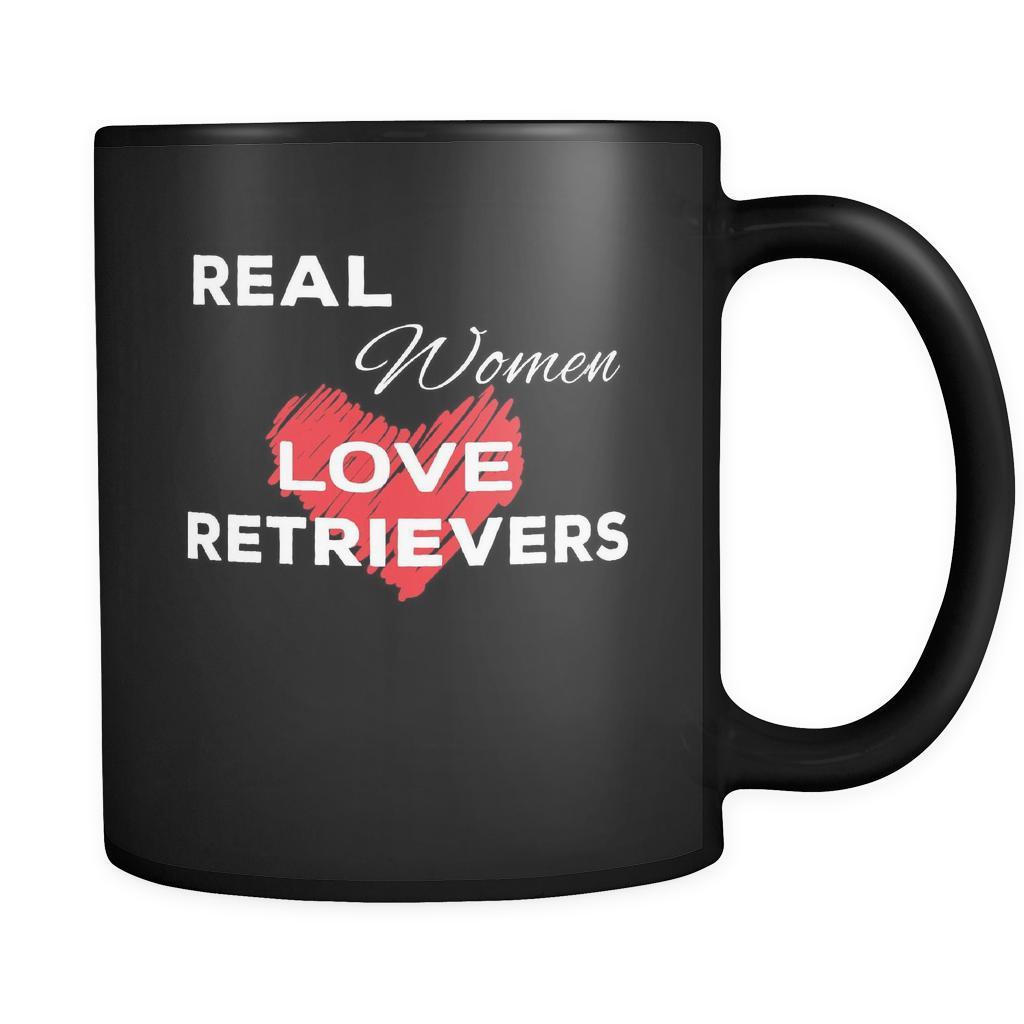 Retriever Real Women Love Retrievers 11oz Black Mug-Drinkware-Teelime | shirts-hoodies-mugs