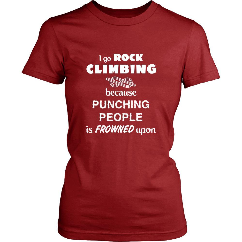 Rock climbing - I go Rock climbing because punching people is frowned upon - Climber Hobby Shirt-T-shirt-Teelime | shirts-hoodies-mugs